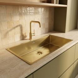 gold-kitchen-sink-with-modern-faucet